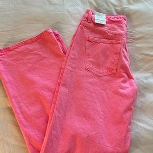 pink zara jeans wide leg ( size 4, fits larger)